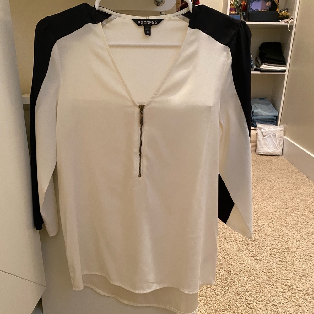 Express black and white top
